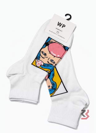 Retro Art Crew Socks - White/Graphics (single pair)