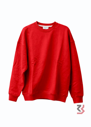 ROUND NECK PULL OVER SWEATSHIRT - RED