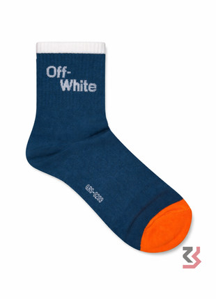 Off White Crew Socks - Blue/Orange