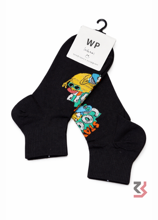 Retro Art Crew Socks - Black (single pair)