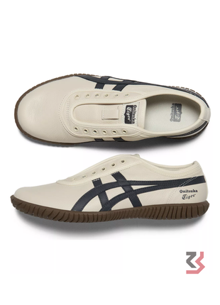 Onitsuka Tiger Unisex Off-White & Blue Tsunahiki Slip-On leather sneakers