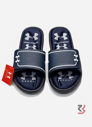 UNDER ARMOR SLIDES - BLUE/WHITE