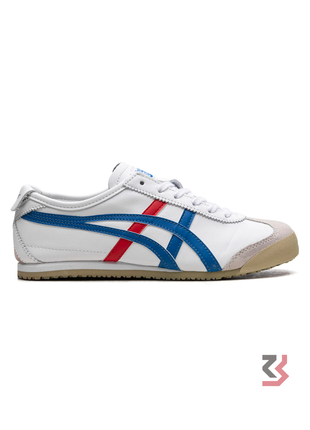 ONITSUKA WHITE BLUE RED STRIP