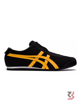 Onitsuka Tiger Mexico 66 Slip-On sneaker in black with tiger yellow stripes