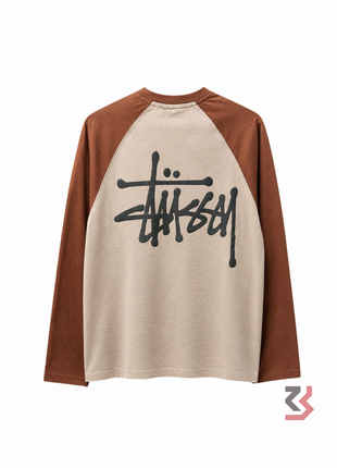 Stüssy two-tone raglan long-sleeve T-Shirt - Dark Brown