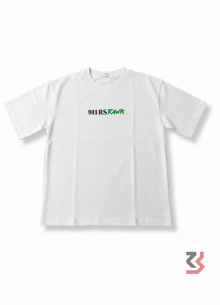 Porsche oversized crew neck t-shirt features “911RS RAWR” - White