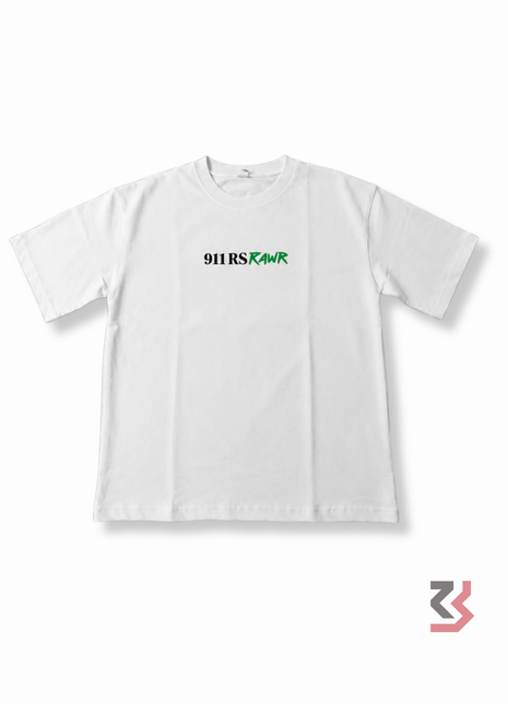 Porsche oversized crew neck t-shirt features “911RS RAWR” - White