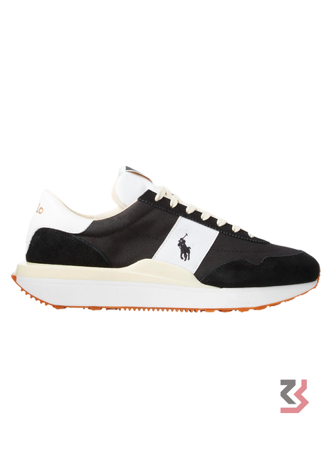 Polo Ralph Lauren Train 89 Suede and Oxford sneaker - BLACK