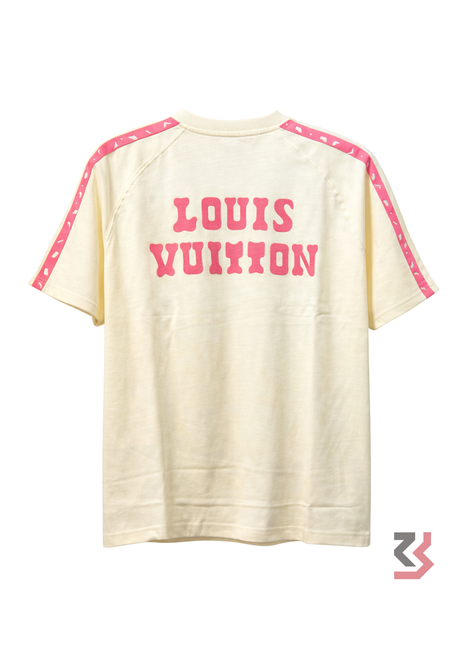 LOUIS VUITTON ROUND NECK TSHIRT - CREAM/PINK
