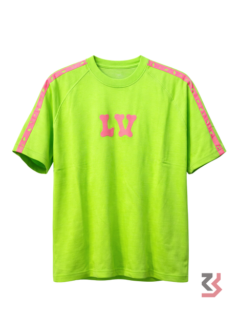 LOUIS VUITTON ROUND NECK TSHIRT - GREEN/PINK