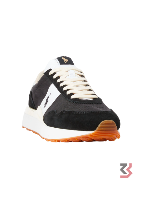 Polo Ralph Lauren Train 89 Suede and Oxford sneaker - BLACK