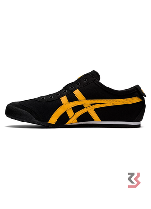 Onitsuka Tiger Mexico 66 Slip-On sneaker in black with tiger yellow stripes