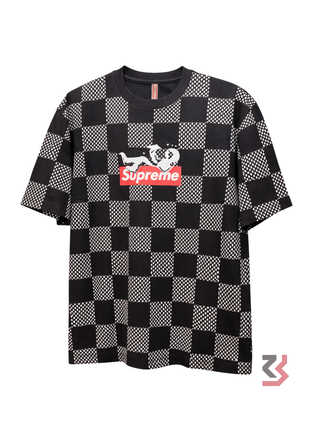 SUPREME ROUND NECK TSHIRT - BLACK