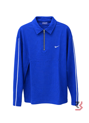 NIKE PLAIN POLO COLLAR FULL SLEEVE TSHIRT - BLUE