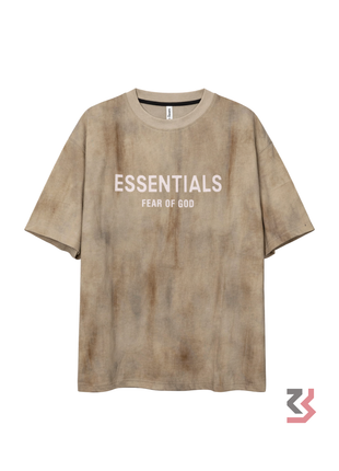 ESSENTIALS FEAR OF GOD ROUND NECK TSHIRT - DARK BEIGE