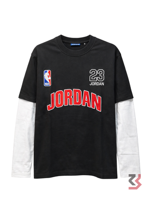 NBA JORDAN PULLOVER ROUND NECK TSHIRT - BLACK