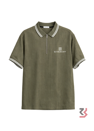 GIVENCHY POLO COLLOR TSHIRT -  BROWN GREY