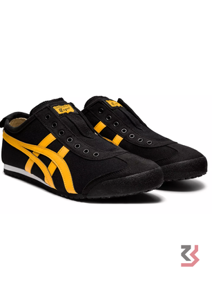 Onitsuka Tiger Mexico 66 Slip-On sneaker in black with tiger yellow stripes