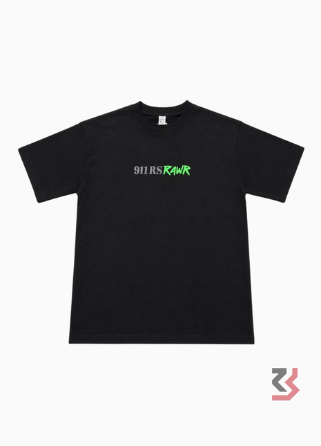 Porsche oversized crew neck t-shirt features “911RS RAWR” - Black