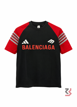 Balenciaga Retro Shoulder drop Tshirt - Red/Black
