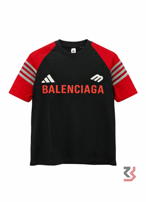 Balenciaga Retro Shoulder drop Tshirt - Red/Black