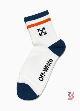 Off White Crew Socks - White/Blue