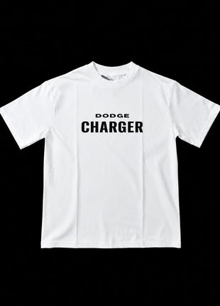 Dodge Charger graphic printed oversized t-shirt - White